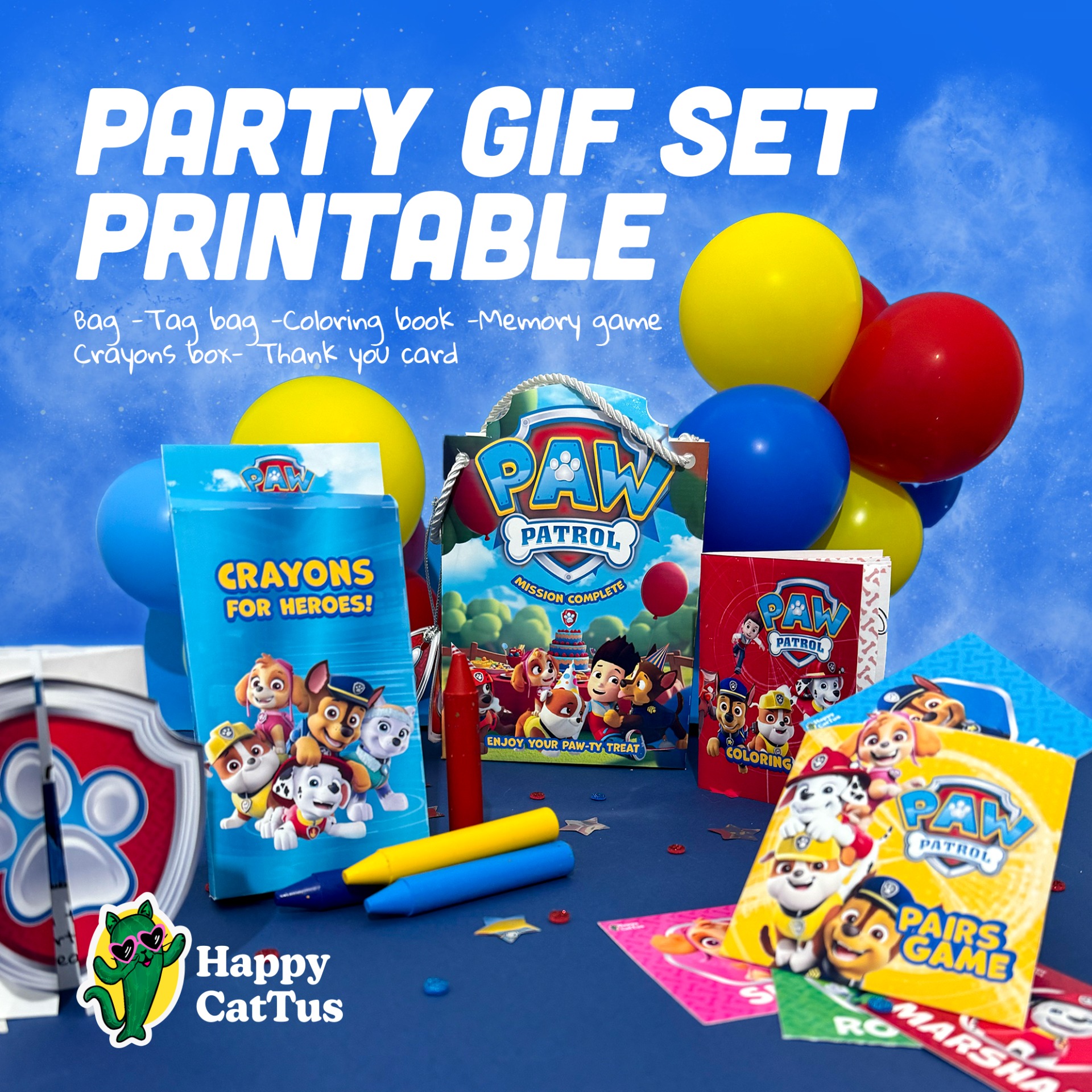 Personalized Paw Patrol Party Favor Printable Set