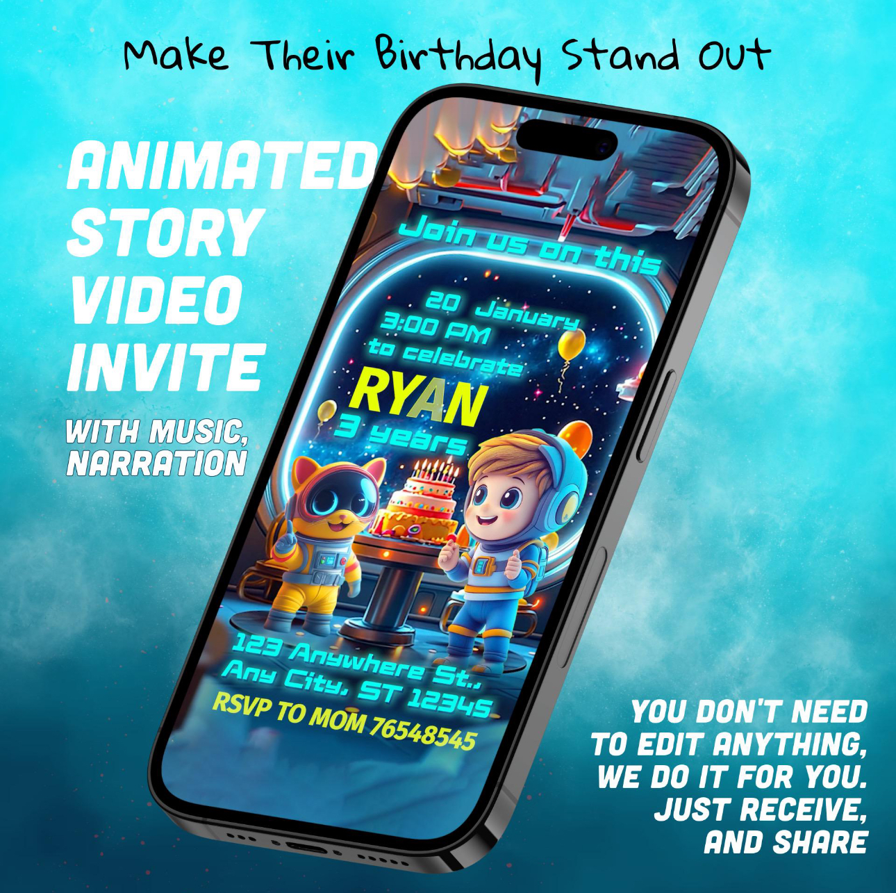 Astronaut Birthday Invite